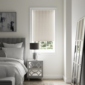 Luxe Feather Silver Blackout Roller Blind Luxe Feather Silver Blackout Roller Blind