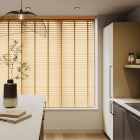 Made To Measure 50mm Slats Oak Effect Taped Venetian Blind